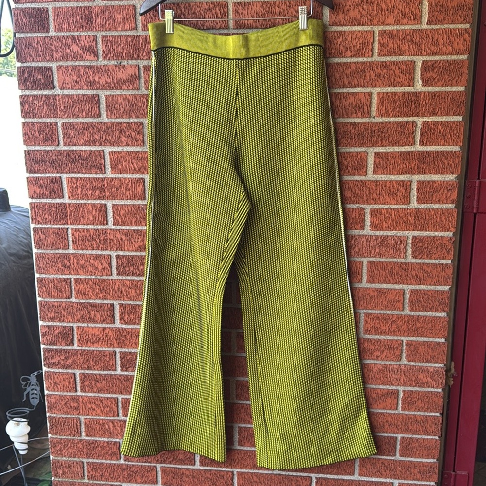 Marni trouser pants black yellow herringbone wool jacquard SF2023 40 NWT